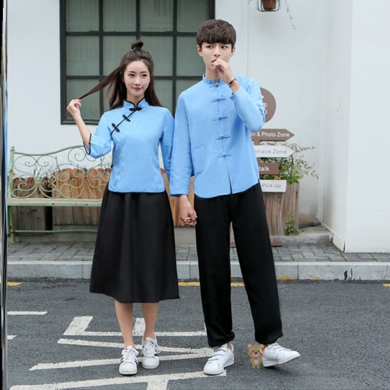 班服年轻人复古古风中山装学生女装民国校服演出服民族服装