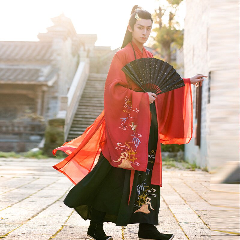 原创汉服男古装明制长袍直裾道袍情侣魏晋外套汉服