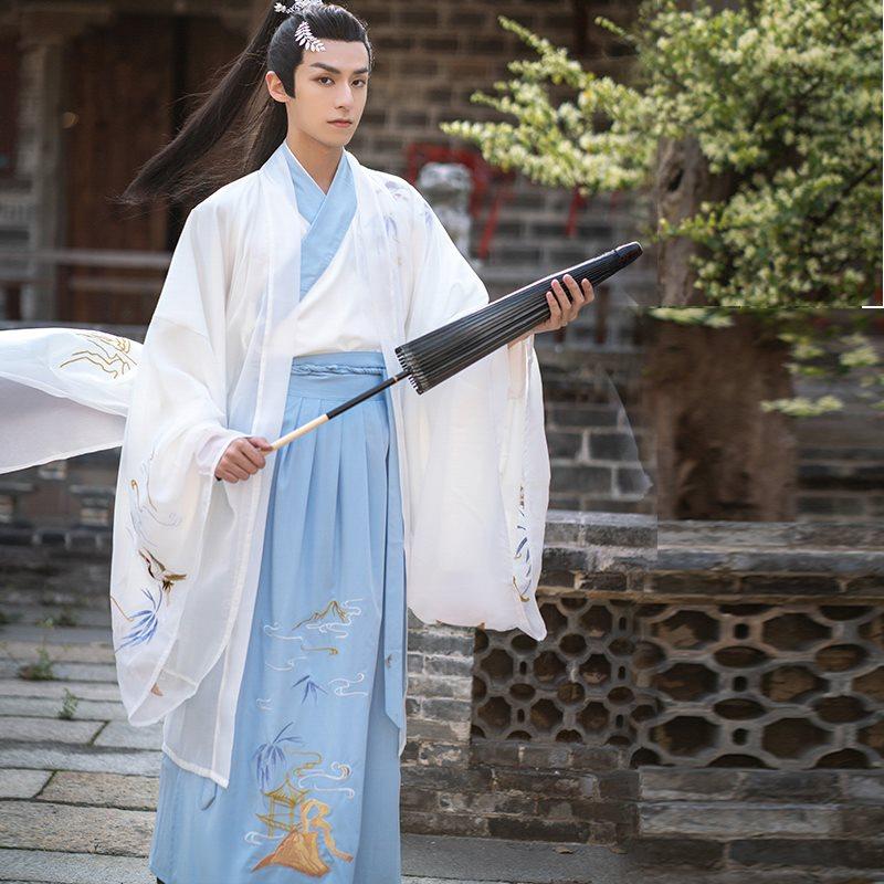 原创汉服男古装明制长袍直裾道袍情侣魏晋外套汉服