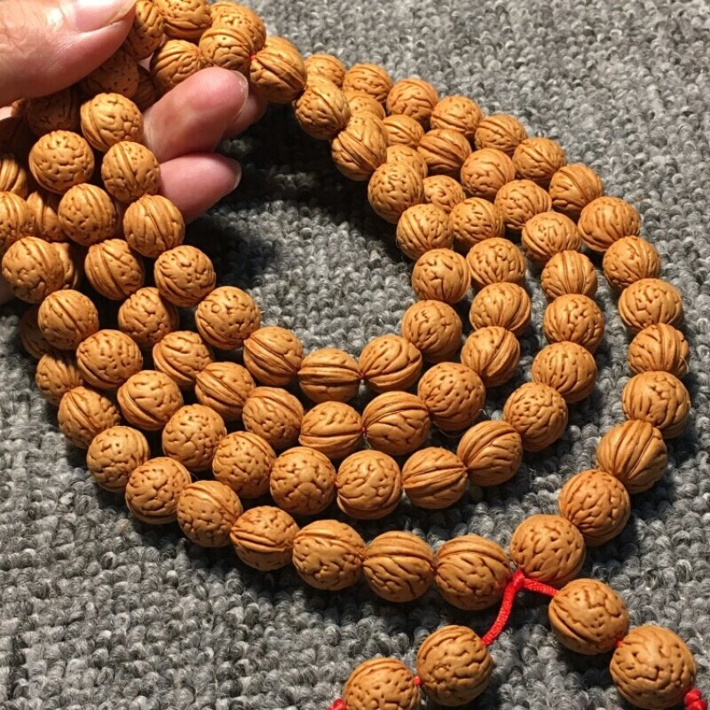 抖音同款野生脑纹小桃桃核108颗手串正圆佛珠佛珠