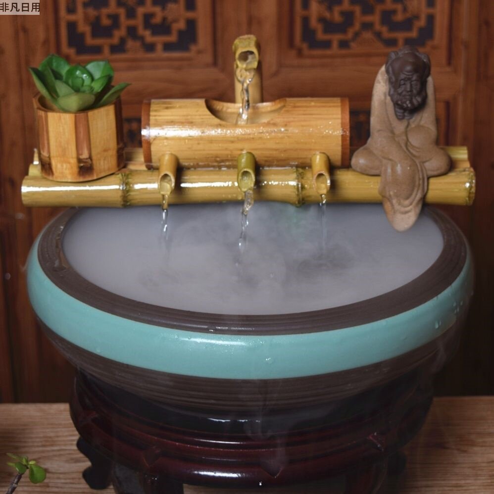 家用自动水景滤水器简易竹艺循环系统流水庭院禅意摆件