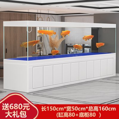 鱼缸大型金龙金龙鱼水族箱客厅办公室屏风2米3米鱼缸
