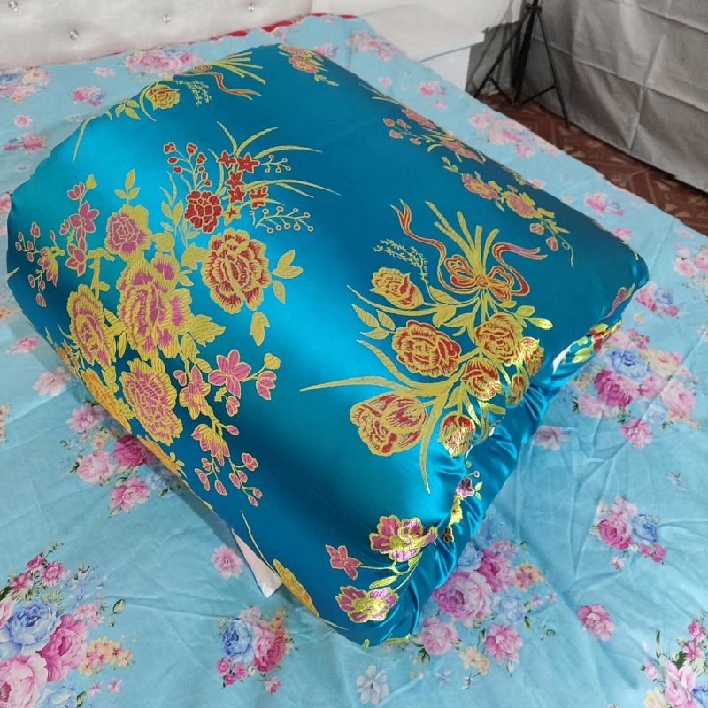 定制老式手工大红锦缎龙凤保暖被子绗缝结婚棉花被