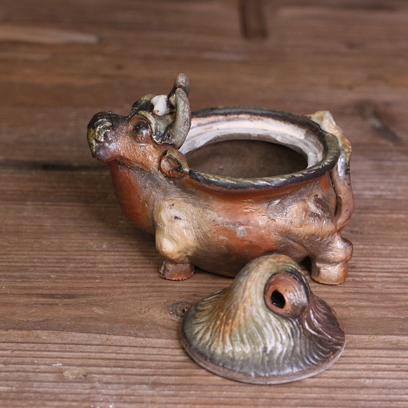 林开阳老师窑宝柴烧宝瓶牛气冲天茶壶