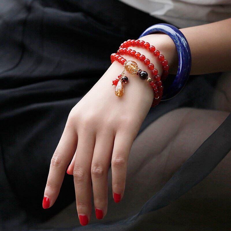 涅磐玛瑙手串手链女款多圈女士老婆女友生日手链