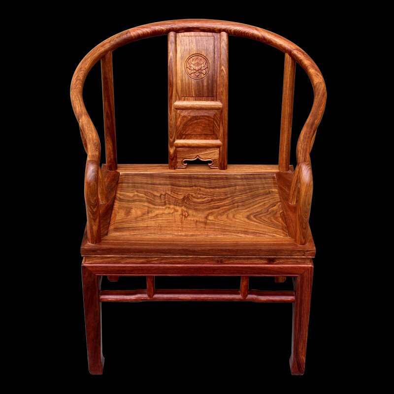 红木休闲椅刺猬紫檀圈椅电脑围椅简约餐椅椅子圈椅