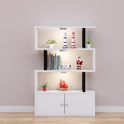 柚木商品柜子收纳射灯物品现代木色简约组合商用展示柜