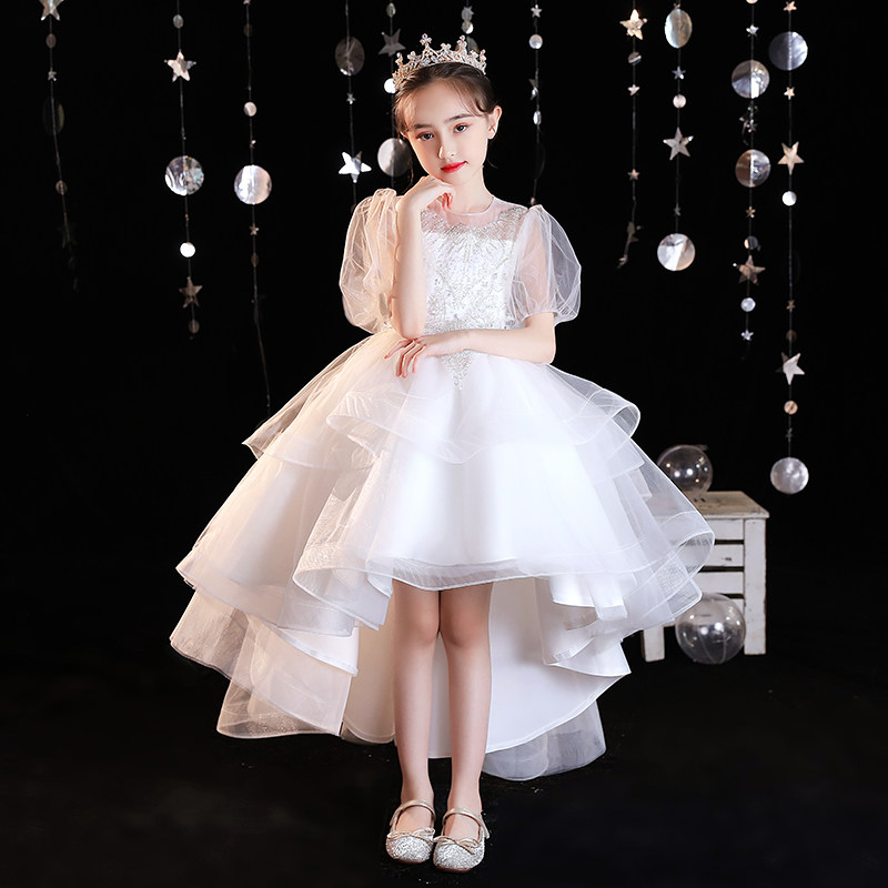 儿童婚纱礼服高端女童洋气公主小女孩主持人花童钢琴儿童礼服