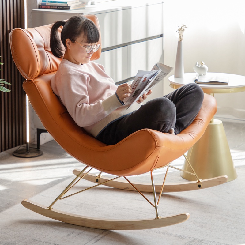 摇椅轻奢懒人沙发躺椅大人客厅皮质休闲阳台摇椅