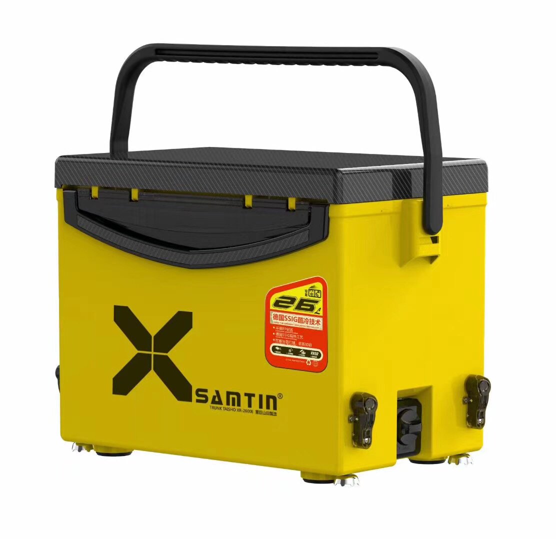 雷臣2600e钓箱2020新款碳纤维纹盖四脚升降限量钓箱