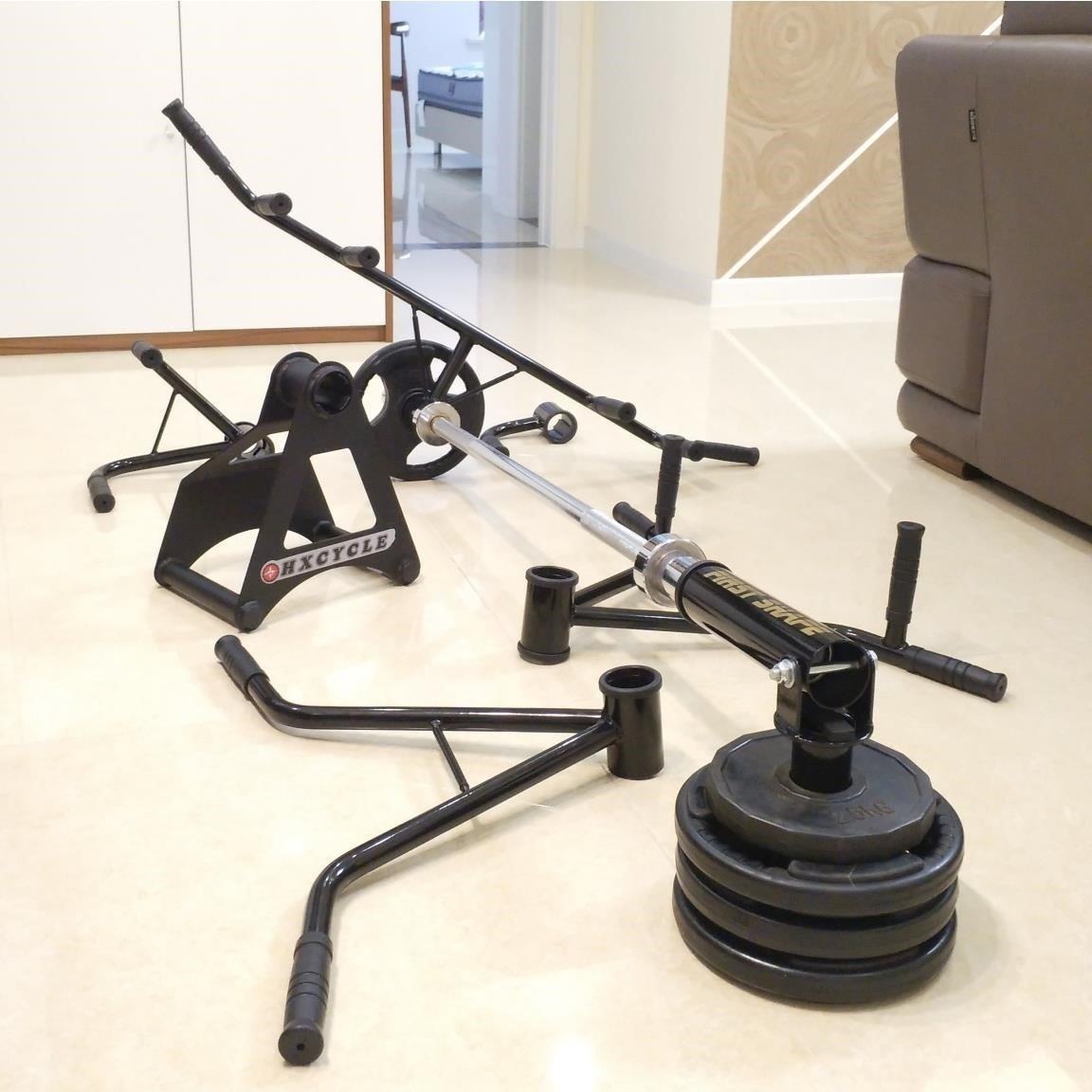 地雷炮架炮筒杠铃爆发力划船核心力量背部阔肌杠铃