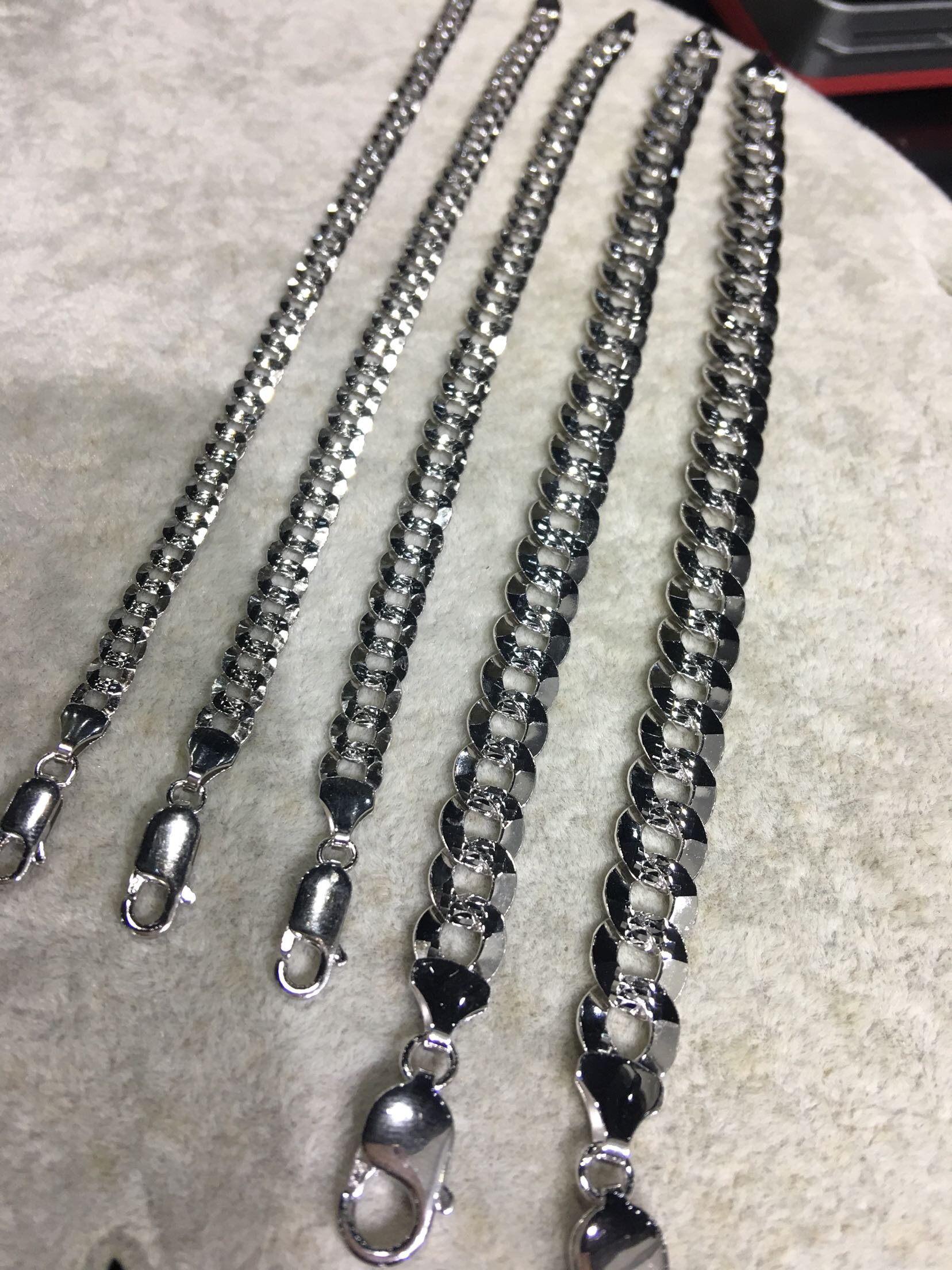 手链纯银白金男女情侣韩版男士帅气牛仔扁链包手链