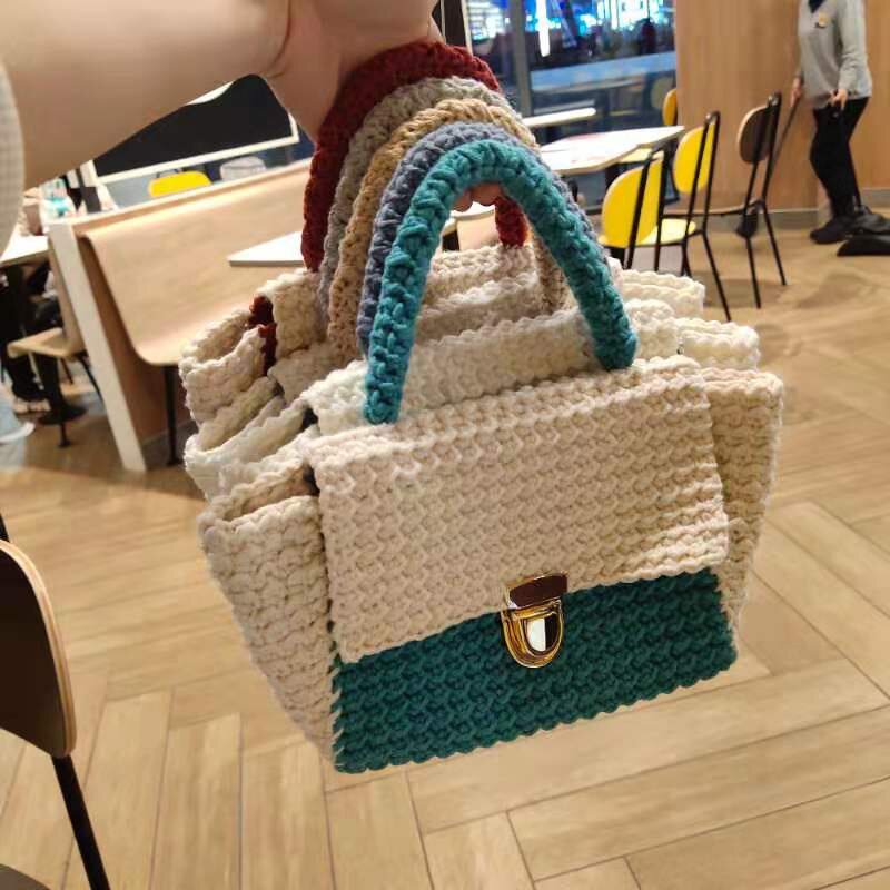 编织瑶妈新手钩针手工毛线复古高级手提包diy毛线