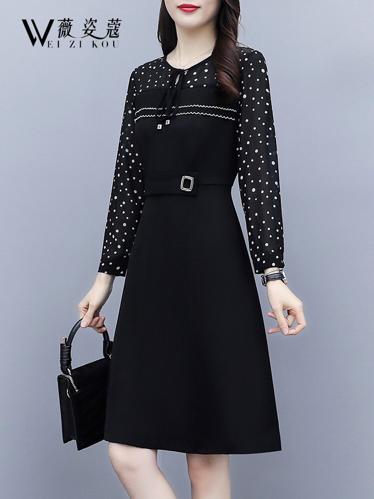 2021春款女装连衣裙早春新款时尚潮流气质修身高端秋冬裙子中长款