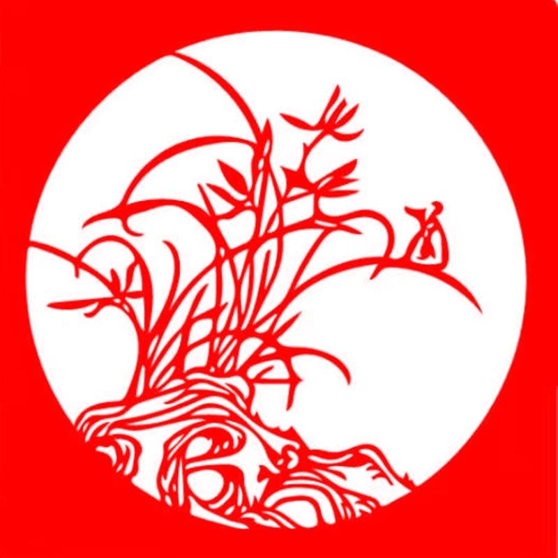 2021新品兰竹四君子剪纸刻纸图案练图素材电样版剪纸