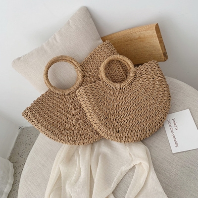 手工编织包包女包新款2019网红同款夏天沙滩包时尚复古手提草编包