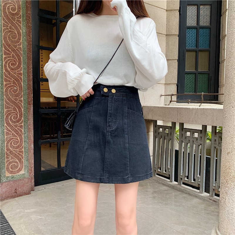 适合胯大腿粗的裙子大码半身裙胖mm高腰显瘦拼接裙a字牛仔短裙夏