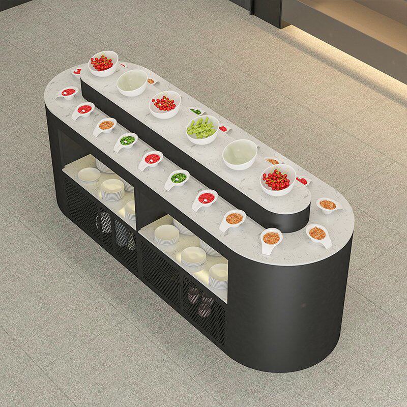 火锅店调料台商商用小料台双面酱料餐厅弧形备餐餐柜