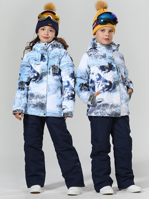 滑雪儿童滑雪服套装男童女童防水保暖单双板衣裤滑雪衣