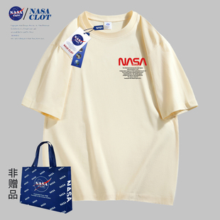 NASA MCQ联名2024新款印花休闲百搭男士情侣同款时尚潮流短袖TYK