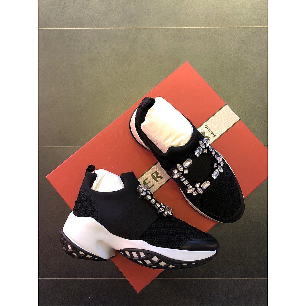 香港直邮rogervivier黑色水晶镶嵌休闲休闲运动运动鞋时尚休闲鞋