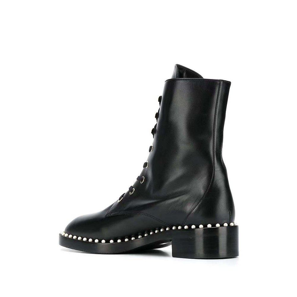 香港直邮stuartweitzmanstuartweitzman黑色系带女士靴子靴子