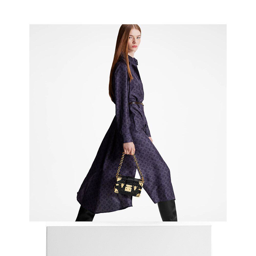 欧洲直邮louisvuitton路易威登花押字图案衬衫连衣裙连衣裙