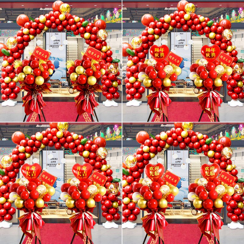 门口装饰吸引人服装店开业大吉气氛布置周年活动现场气球