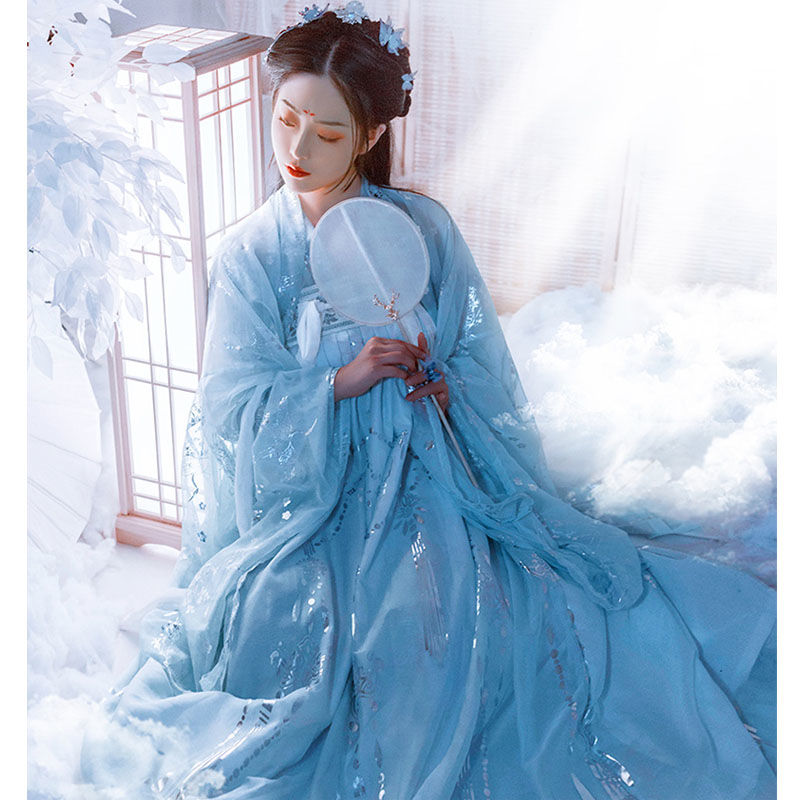 仙鹤原创汉服女正版学生古装长款齐胸襦裙云鹤民族服装