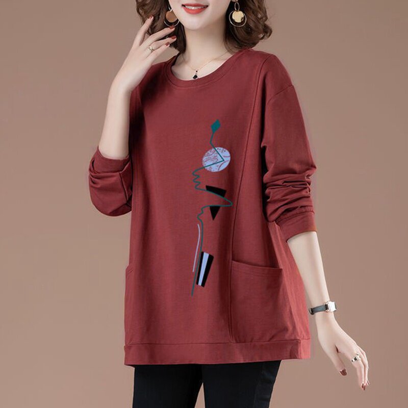 50岁中年女士卫衣春秋薄款宽松大码五十岁妈妈卫衣