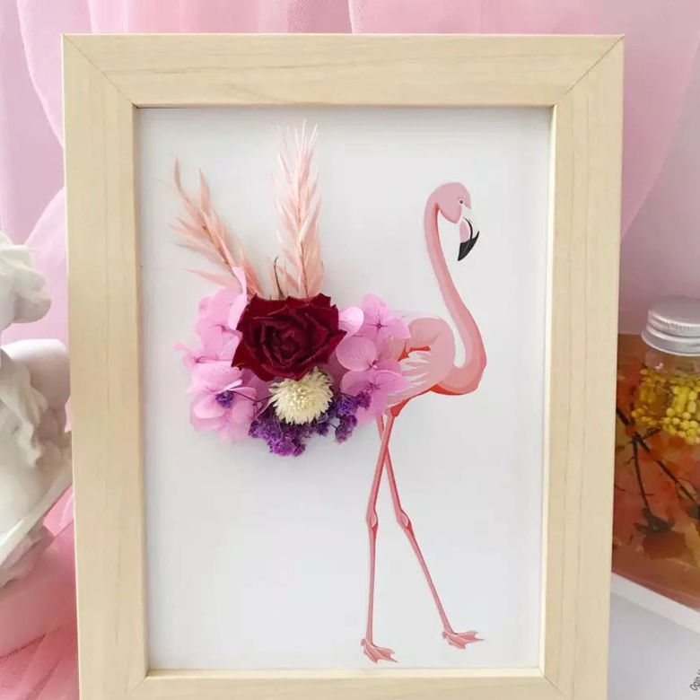 成品永生花7寸相框立体摆台干花贴画材料创意干花