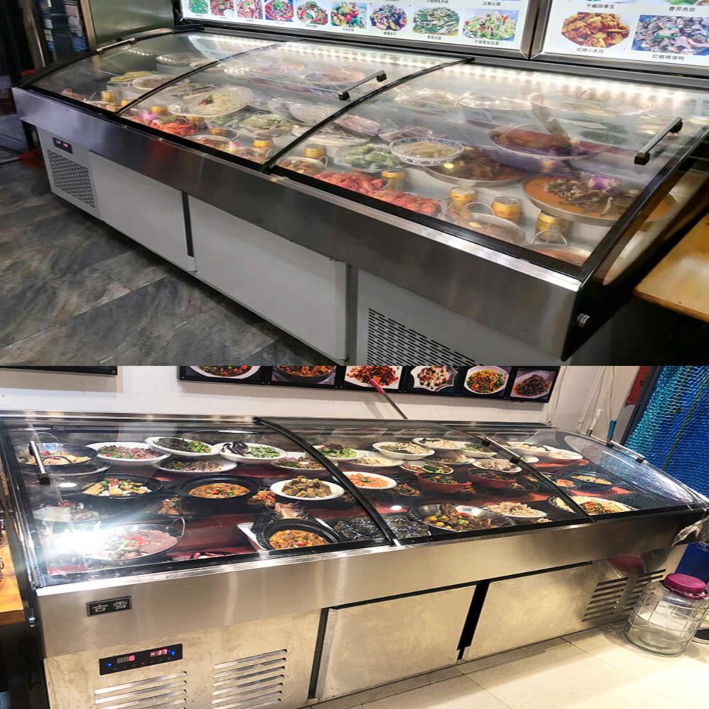 古雪阶梯冰台明档点菜烧烤串串展示柜水果冷藏展示柜