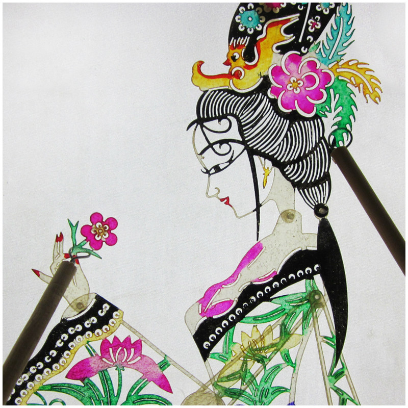 皮影戏道具操作皮影人物四大美女西安纪念品手工艺品皮影