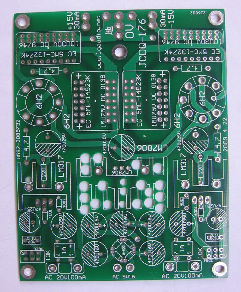电子管校音可调lm317njcdq176k6h2稳压空板双路稳压电源pcb电路板