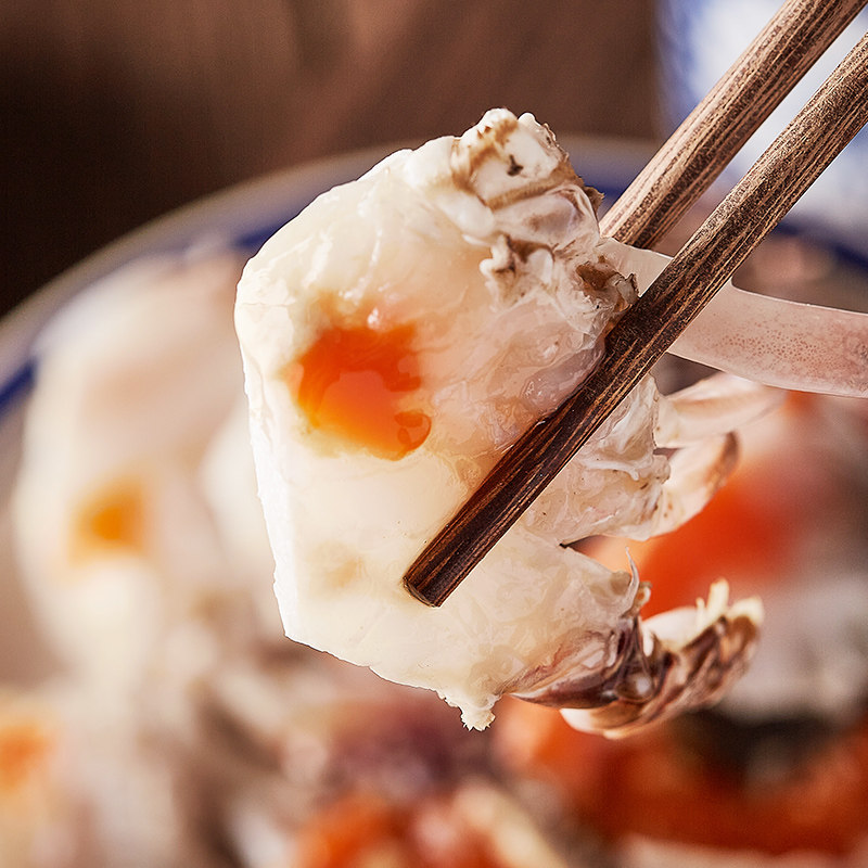 整只红膏炝蟹咸蟹红膏呛蟹醉蟹宁波特产海鲜梭子蟹腌蟹股包邮600g