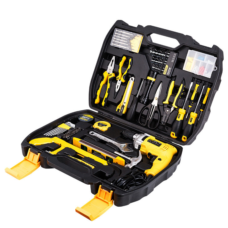 得力工具家用带电钻组合138件套dl5966维修五金工具组套