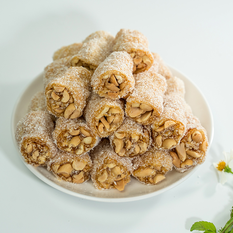 吃货小胡辉茗阳猫屎糖广东茂名电白特产椰蓉花生软糖网红零食