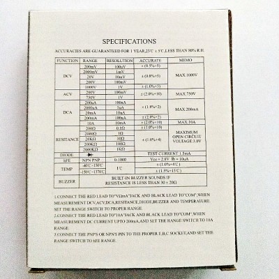 DT830B digital universal meter pen universal n-meter voltage resistance diode diode with electricity meter 