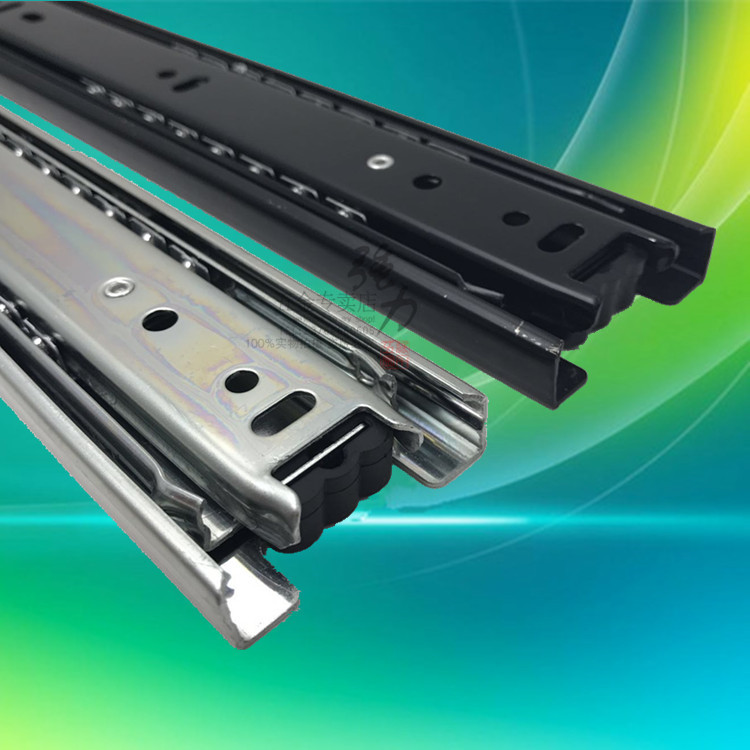 抽屉导轨三节滚珠滑槽榕辉滑轨650mm静音轨道usb多功能数码宝