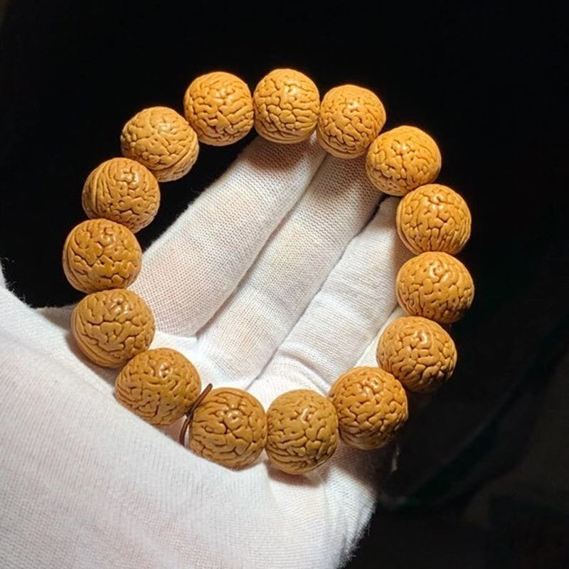 新纹山桃核手串男女款桃木核桃手串小核桃原文玩手链