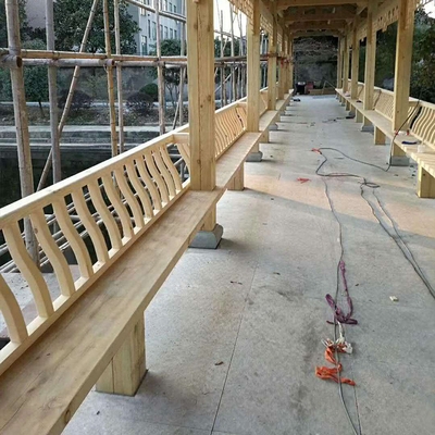 美人靠栏杆实木吴王户外中式弯靠背