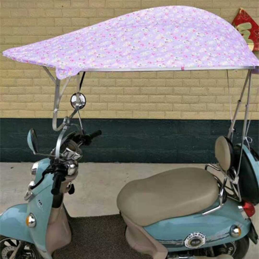 电动车遮阳伞雨棚摩托车雨伞瓶车雨蓬踏板黑胶防紫外线电动车遮阳伞