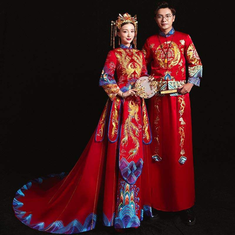 秀禾服情侣套装结婚礼服新款中式新娘新郎男女嫁衣显瘦出阁服和