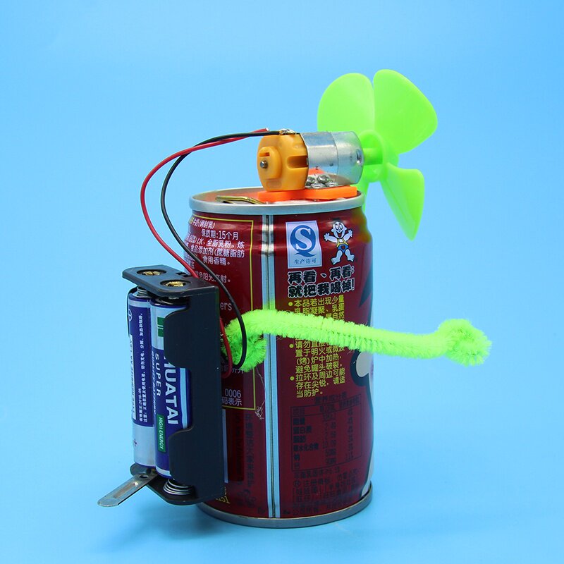易拉罐电风扇废物利用环保科技制作手工科学实验玩具变废科学实验