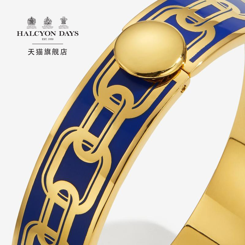 手镯英国halcyondays时光链条毫米铰链欧式奢华手镯