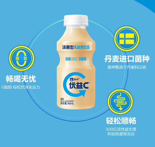 蒙牛优益c原味乳酸菌340ml10