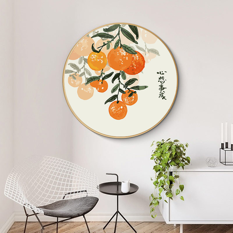 数字油画diy油彩彩画圆形花卉解压填色治愈画画diy