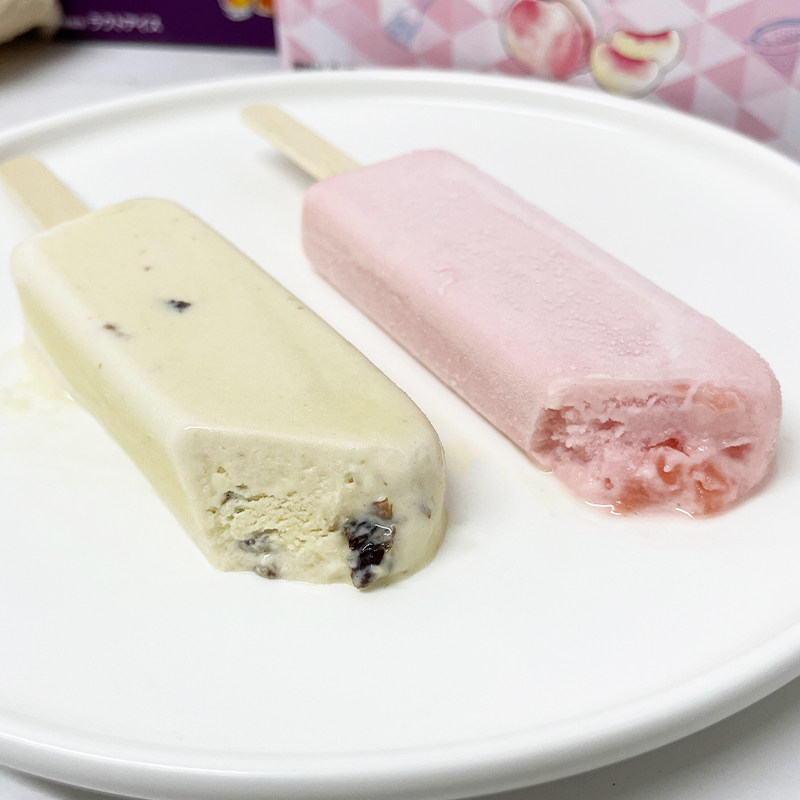 进口日本本名meito冰淇淋诱惑桃子朗姆葡萄干冰激凌冰淇淋