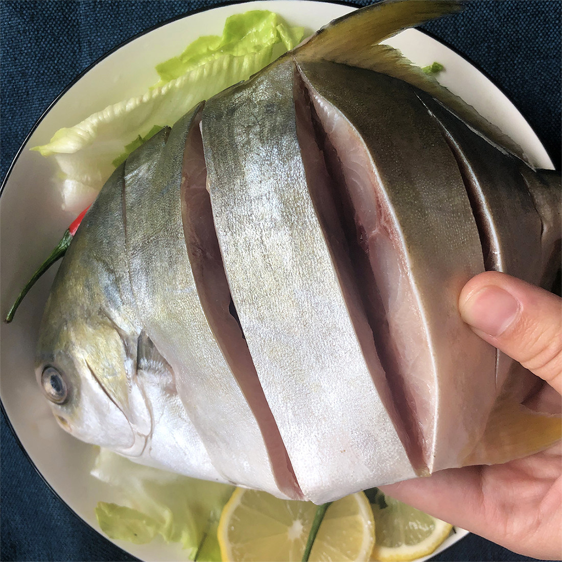 新鲜内脏400克5包整箱北海去鳃特大号切花鲳鱼鲳鱼