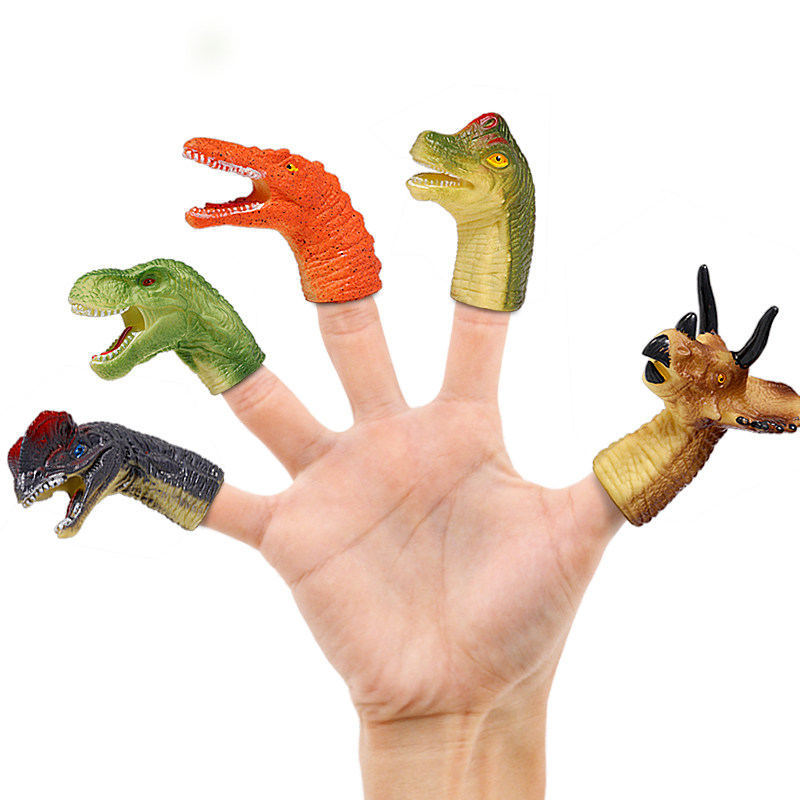 恐龙动物世界童玩软儿塑胶套装小手手指仿真龙仿真仿真